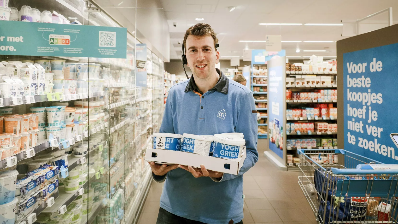 Portret van Simeon, hij werkt met een Wajong-uitkering in de Albert Heijn